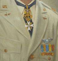 1940s C.J. Fox Portrait Painting WWII Fighter Pilot  