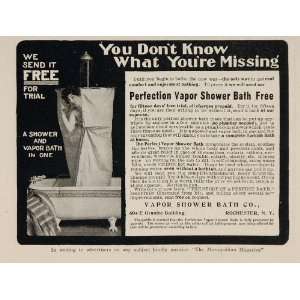  1904 Vintage Ad Vapor Steam Bath Shower Woman Bathtub 