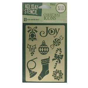  10 Christmas Icons Solid Brass Stencils