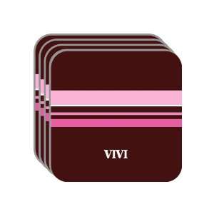 Personal Name Gift   VIVI Set of 4 Mini Mousepad Coasters (pink 