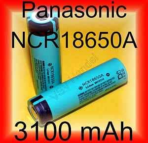 2x Stück Panasonic NCR18650A Li Ion Akku 3,6V 3100 mAh  