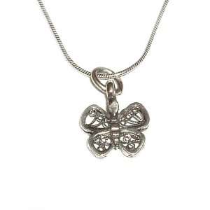 Darling Sterling Silver Childrens 3 D Butterfly Charm Necklace for 