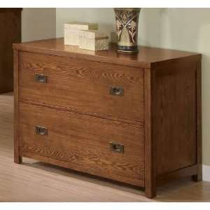  Home Office File Cabinet with Sleek Lines in Oak Finish 
