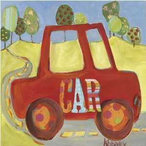  Oopsy Daisy Country Car 10.5x10.5 Canvas Art Image Wrap 