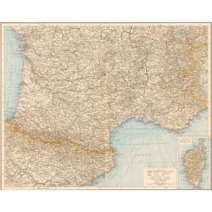    Andree 1899 Antique Map of Southern France