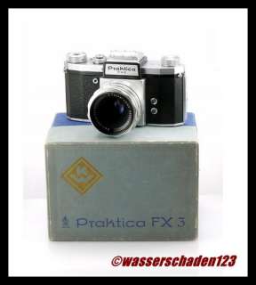 KW Kamera PRAKTICA FX3 FX 3 mit CARL ZEISS JENA TESSAR 2.8/50 und OVP 