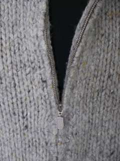 CREW Chunky Knit Wool Silk Zip Up Sweater Cardigan M  