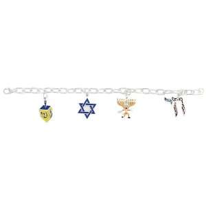   Anti Tarnish Bracelet w/ Hannukah Charms AWSS 71 206 Jewelry
