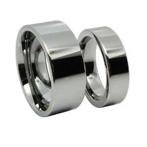 Matching Polished Shiny Classic Flat Tungsten Carbide Rings 8mm His 