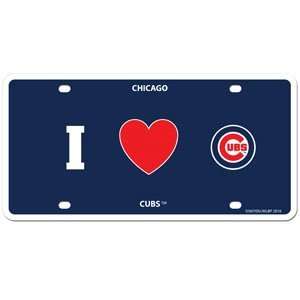  MLB Chicago Cubs License Plate Heart: Sports & Outdoors