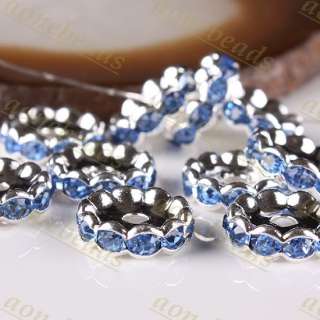 Crystal Rhinestone 12mm Mini Flower Loose Spacer Beads Crafts Jewelry 