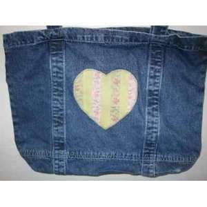  Heavy Duty Denim Tote Bag with Quilted Heart: Everything 