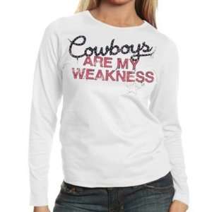  Dallas Cowboys Ladies My Weakness Long Sleeve T Shirt 