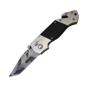   Knife Black G 10 Handle Camo Tanto Blade Plain