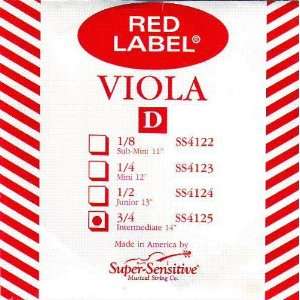 Sensitive Viola Nickel D Red Label Intermediate (14in.) Size Orchestra 