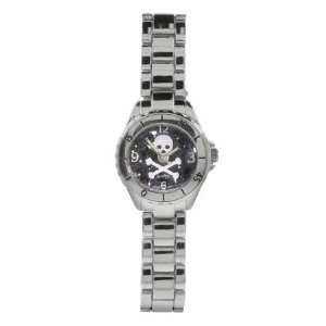   & Crossbones Watch with Silver Tone Band: Eves Addiction: Jewelry