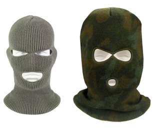 Acrylic Cold Weather 3 Hole Balaclava Ski Face Mask Head Cover  