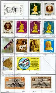 EGYPT Collection  789 Different Stamps on Pages 1872 to 1990