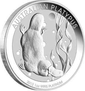 2012   1 oz Perth Mint platinum Platypus coin .9995 pure $100 rare 
