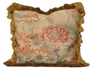AUBUSSON CASTLE TAPESTRY PILLOW CUSHION COVER VINTAGE FRENCH STYLE 