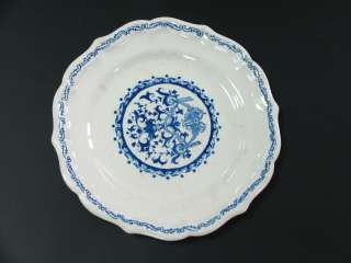 FRENCH GIEN FLOW BLUE ANTIQUE ART DECORATED PLATE *  