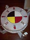 Older Native American Cheyenne Indian painted Large powwow drum and 