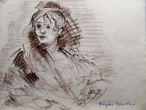   CROWTHER   SPAINISH LADY   LISTED ARTIST ORIGINAL DRAWING   FREE SHIP