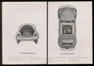 1963 VW Volkswagen Beetle air cooled people & engine ad  