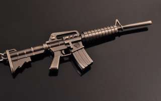 M4A1 Assault Rifles Alloy Keychain Silver Black N41  