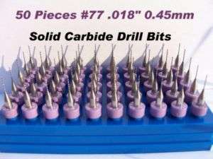 50 Pieces Solid Carbide Drill Bits__ #77 .018 0.45mm  