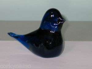 Midnight Blue Glass Bird Paperweight  