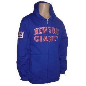 Reebok New York Giants Overtime Full Zip Hooded NFL Sweatshirt:  