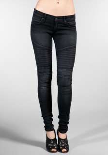JAMES JEANS Moto Skinny in Black Out  
