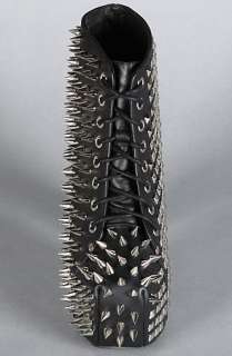 Jeffrey Campbell The Spike Lita Shoe in Black and Silver  Karmaloop 