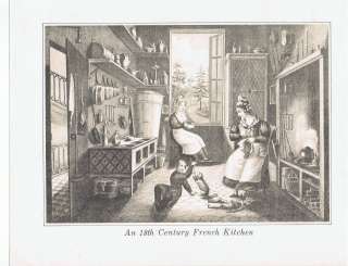 c1850   An 18th Century French Kitchen  Original print  