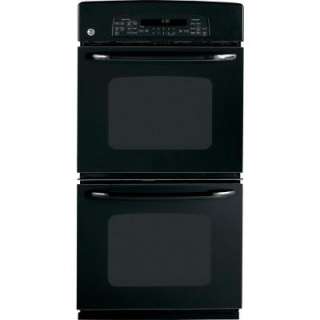 GE 27 in. Electric Convection Double Wall Oven in Black JKP75DPBB at 