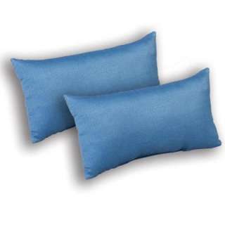 Plantation Patterns 20 In. Coastal Blue Textured Lumbar Pillow, 2 Pack 