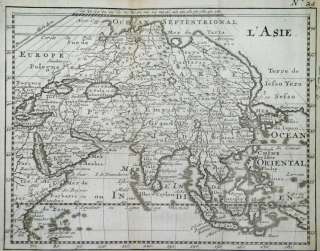 ASIEN ASIA Kupferstich Copper engr. Map BOSSUET 1738  