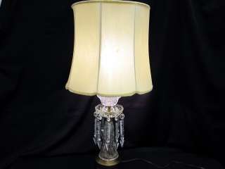 Extra Nice 1960s Cut Crystal Table Lamp With Prisms  