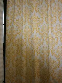 Pair curtain panels damask traditions yellow linen 50 x 90  
