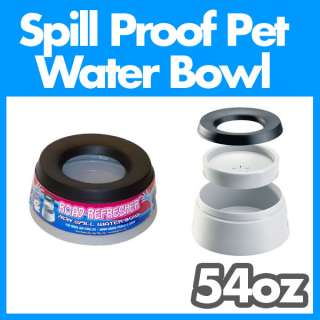 Road Refresher Dog Pet Spill Proof Water Bowl Dish 54oz  