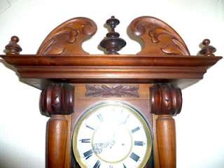 Rare Antique Double Weight Vienna Regulator wall clock Twin weight 