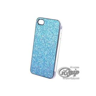 iPhone 4 4S Glitzer Flash Strass Case Cover Schutz Hülle Schale Blau 