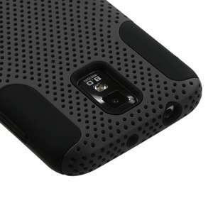 Black MESH Hybrid Hard Silicone Rubber Skin Case T Mobile Samsung 