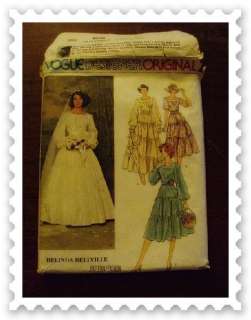 Vintage 70s Vogue Peasant Wedding Gown Dress DIY Pattern Bellville 