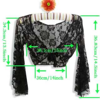 Belly Gypsy Dancewear Costume Jacquard Lace Top Blouse  