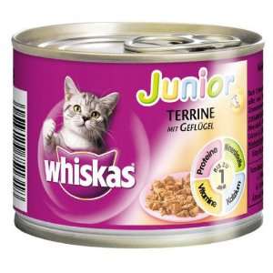 Whiskas Junior mit Geflügel 24x195g Dose   Katzenfutter  