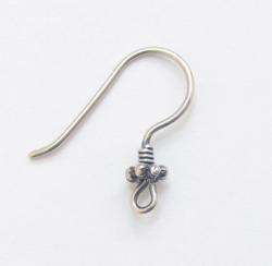 10x Bali Str Silver Ear Wire French Hook Coil earwires  