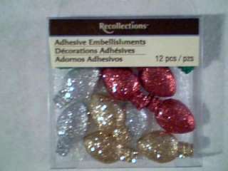 Recollections~ Christmas Lights Glittered Adhesive Embellishments