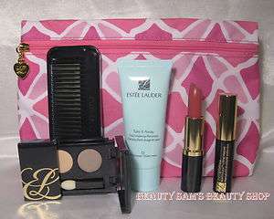   Lauder Makeup Gift Set Lipstick, Mascara Eye Shadow 6 pc Total  